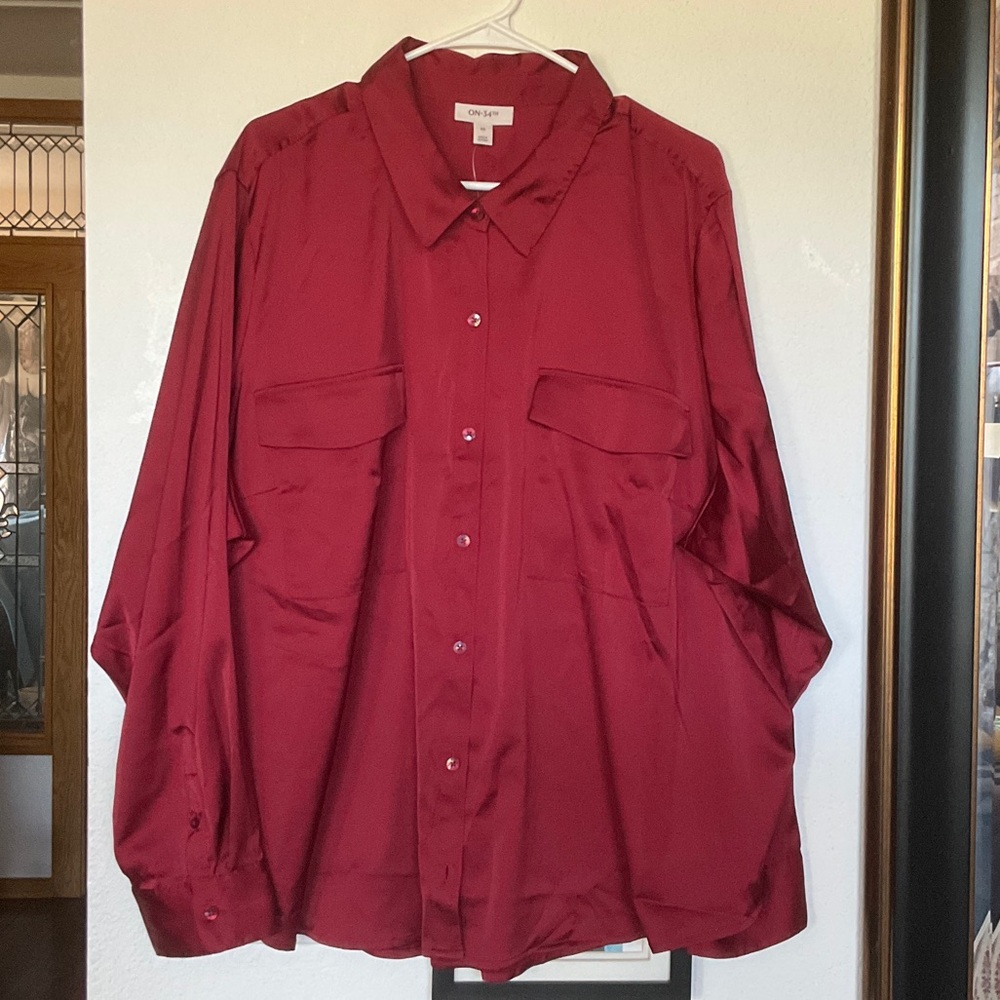 Elegant  Button-Up Blouse 4X